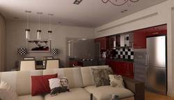 Дизайн гостиной, совмещенной с кухней - зонирование мебелью