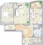 Схема перепланировки двухкомнатной квартиры КОПЭ-Башня