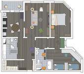 Схема перепланировки трехкомнатной квартиры КОПЭ-Башня