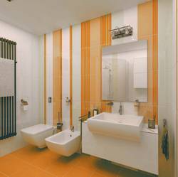 дизайн оранжевой ванной комнаты