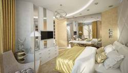Белая мебель в интерьере спальни в проекте дома, Покровский