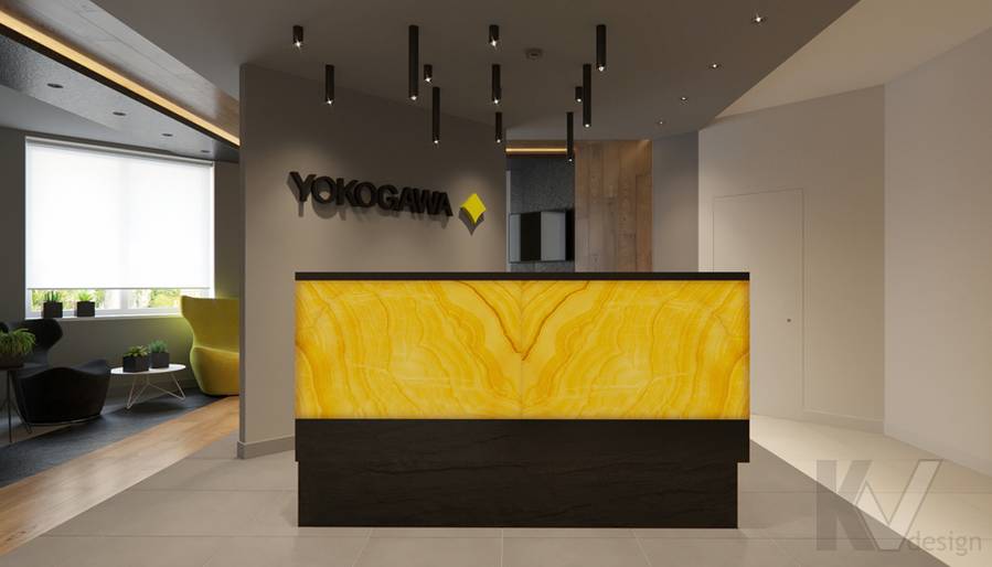 Дизайн зоны ресепшн в офисе Yokogawa Electric - 5