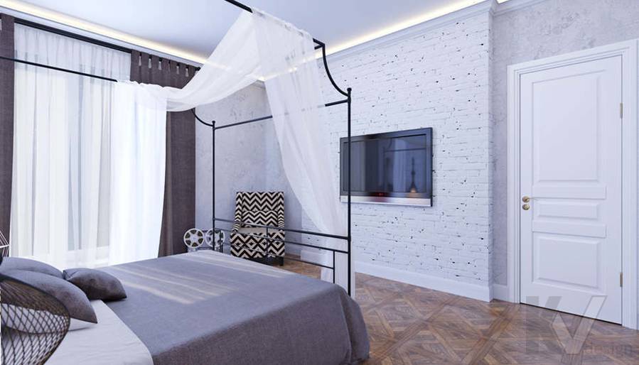 Дизайн хозяйской спальни в доме, КП Монтевиль - 2
