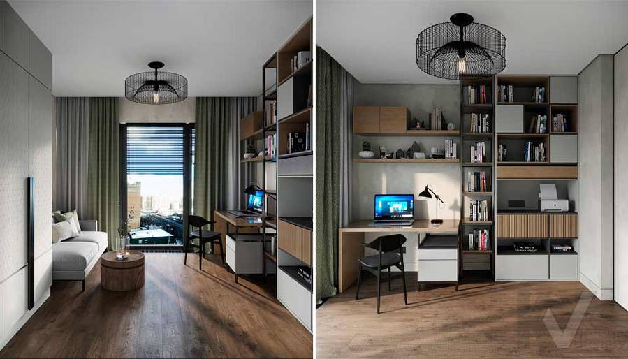 Дизайн кабинета в ЖК Tatlin Apartments - 1
