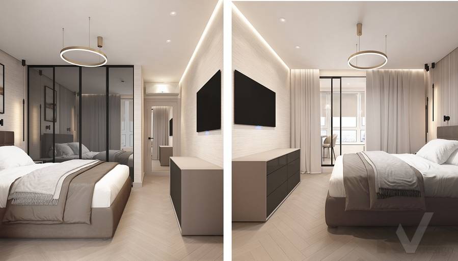 Дизайн спальни в 3-комнатной квартире в Видном - 2