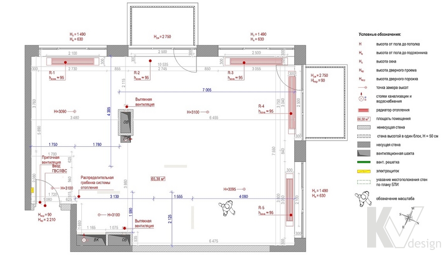 План 3-комнатной квартиры в ЖК "Jazz"