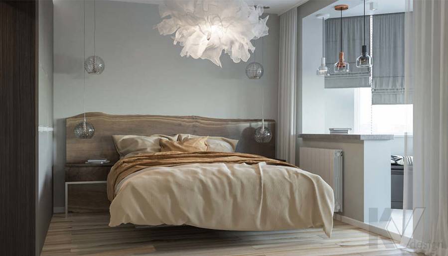 Дизайн спальни в двухкомнатной квартире, Сходненская - 1