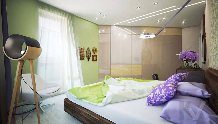 дизайн спальня в 3-комнатной квартире 100 кв.м., Мытищи - 1