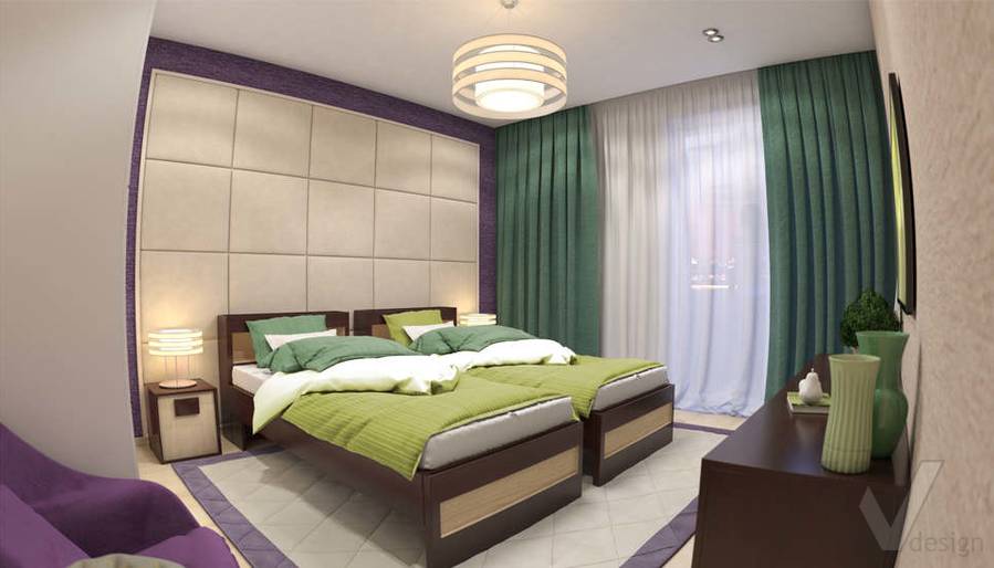 Дизайн спальни на 2-м этаже в загородном доме, Геленджик - 1