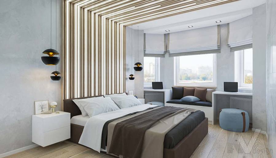 Дизайн спальни в 3-комнатной квартире П-3М в Марьино - 1