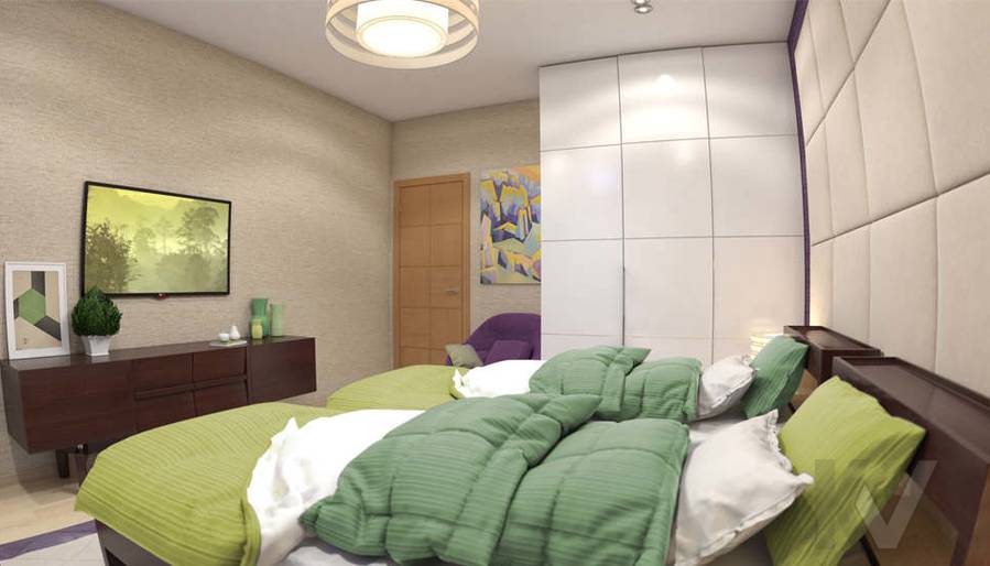 Дизайн спальни на 2-м этаже в загородном доме, Геленджик - 3
