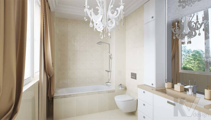 Дизайн ванной комнаты в доме 500 кв.м., Поведники - 1