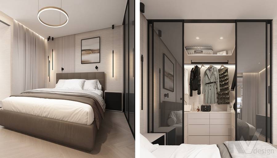 Дизайн спальни в 3-комнатной квартире в Видном - 1