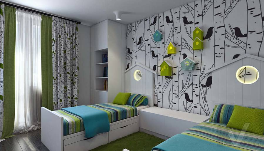 Дизайн спальни-детской в 5-комнатной квартире, Климовск - 2
