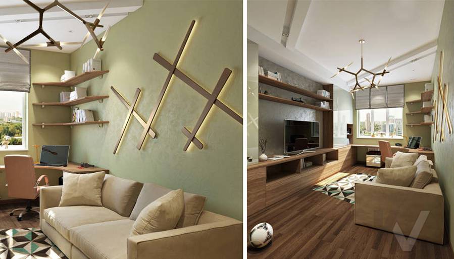 Дизайн комнаты подростка в двухкомнатной квартире, ЖК Розмарин - 2