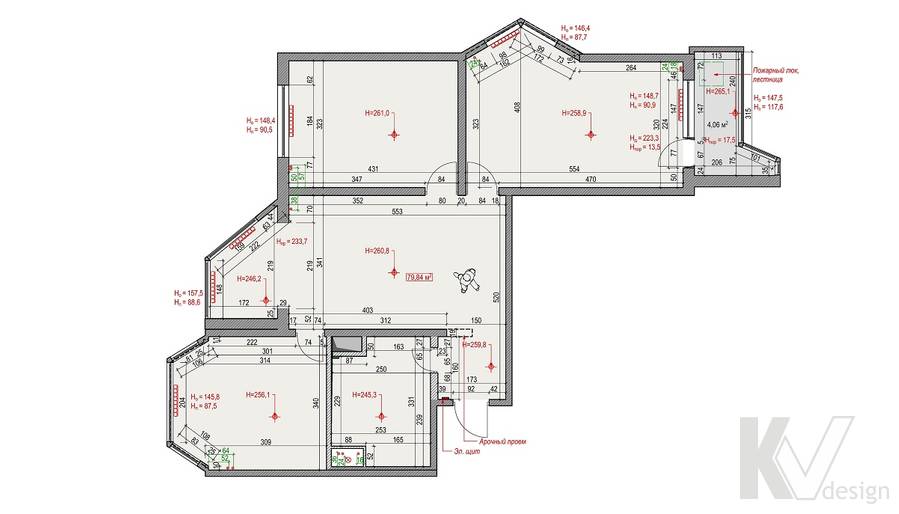 Планировка 3-комнатной квартиры П-44Т, Люблино