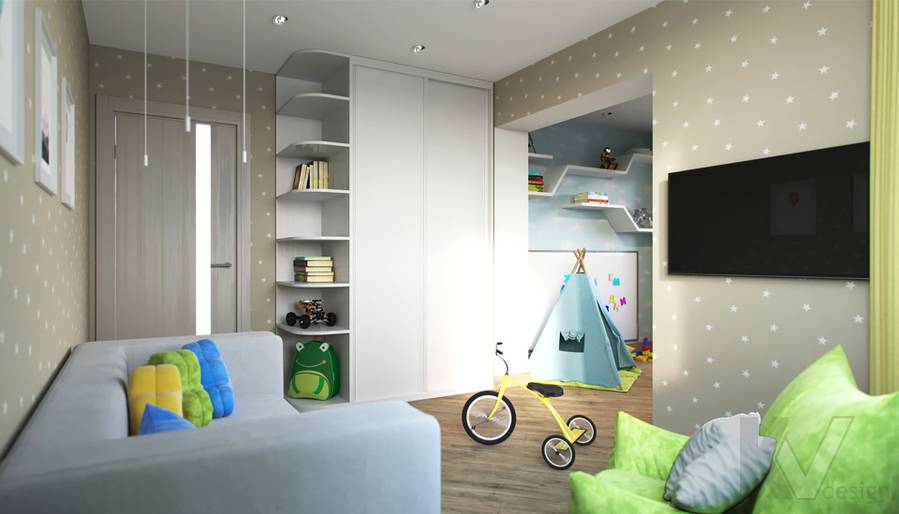 Дизайн детской в 2-комнатной квартире, Некрасовка Парк - 3