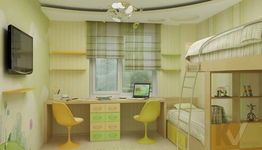 Дизайн детской комнаты в двухкомнатной квартире -1