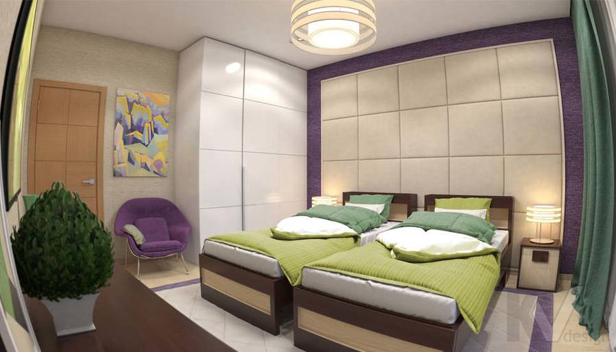 Дизайн спальни на 2-м этаже в загородном доме, Геленджик - 4